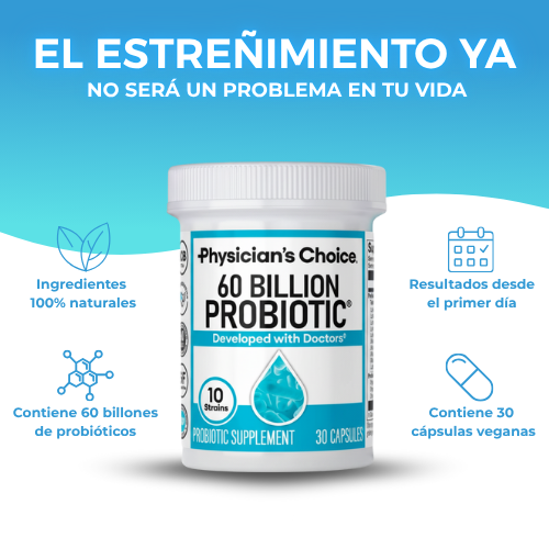60 Billion Probiotic | Adiós al estreñimiento y la hinchazón abdominal